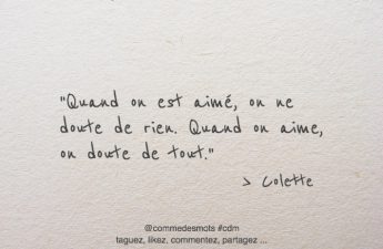 Quand on est aimé, on ne doute de rien