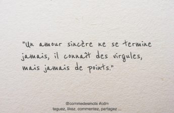 Un amour sincère ne se termine jamais