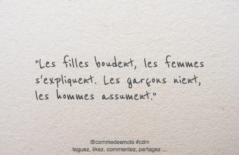 Les filles boudent, les femmes s’expliquent