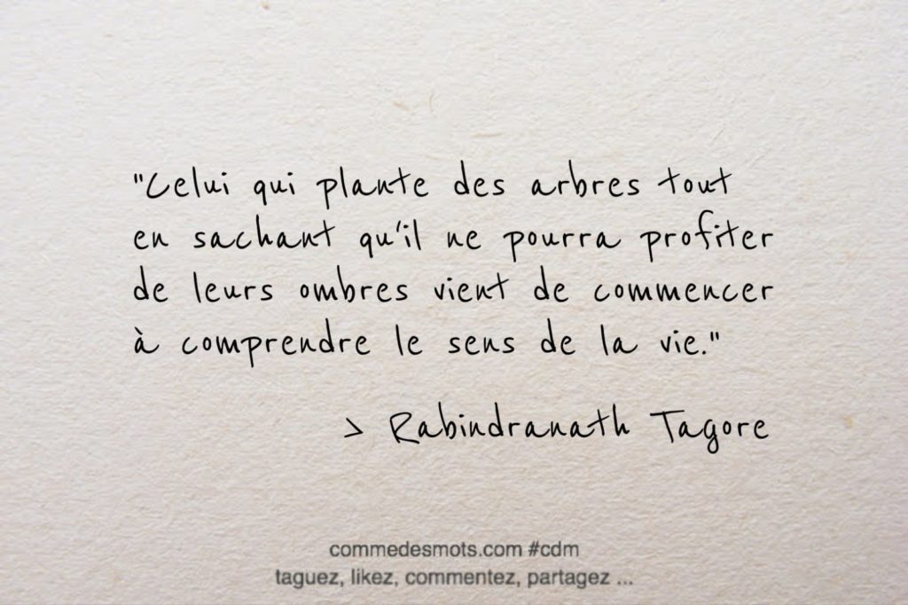 Celui qui plante des arbres tout en sachant qu