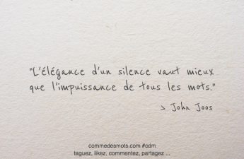 L'élégance d'un silence