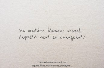En matière d’amour sexuel