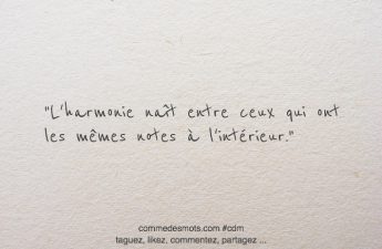L'harmonie naît entre ceux qui ont les mêmes notes à l'intérieur.