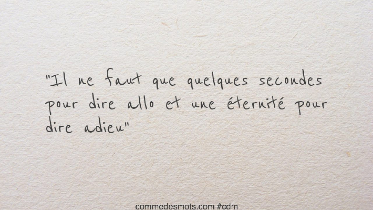 Il Ne Faut Que Quelques Secondes Pour Dire Allo Temps Comme Des Mots