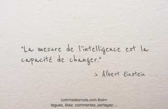 La mesure de l'intelligence est la capacité de changer.