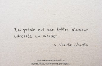 La poésie est une lettre d'amour adressée au monde.