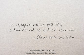 Le voyageur voit ce qu’il voit