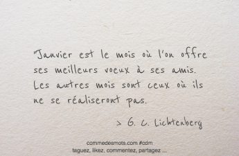 Janvier est le mois où l'on offre ses meilleurs voeux à ses amis. Les autres mois sont ceux où ils ne se réaliseront pas.