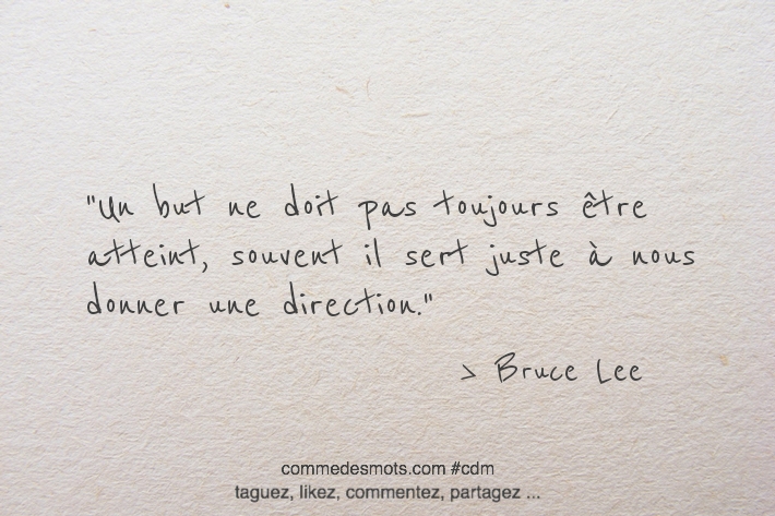 Un but ne doit pas toujours être atteint, souvent il sert juste à nous donner une direction.