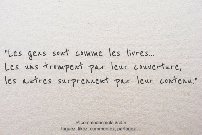 Les gens sont comme les livres - Comme Des Mots