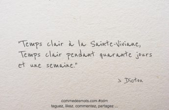 Temps clair à la Sainte-Viviane, - Temps clair pendant quarante jours et une semaine.