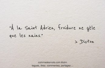Dicton Saint-Adrien
