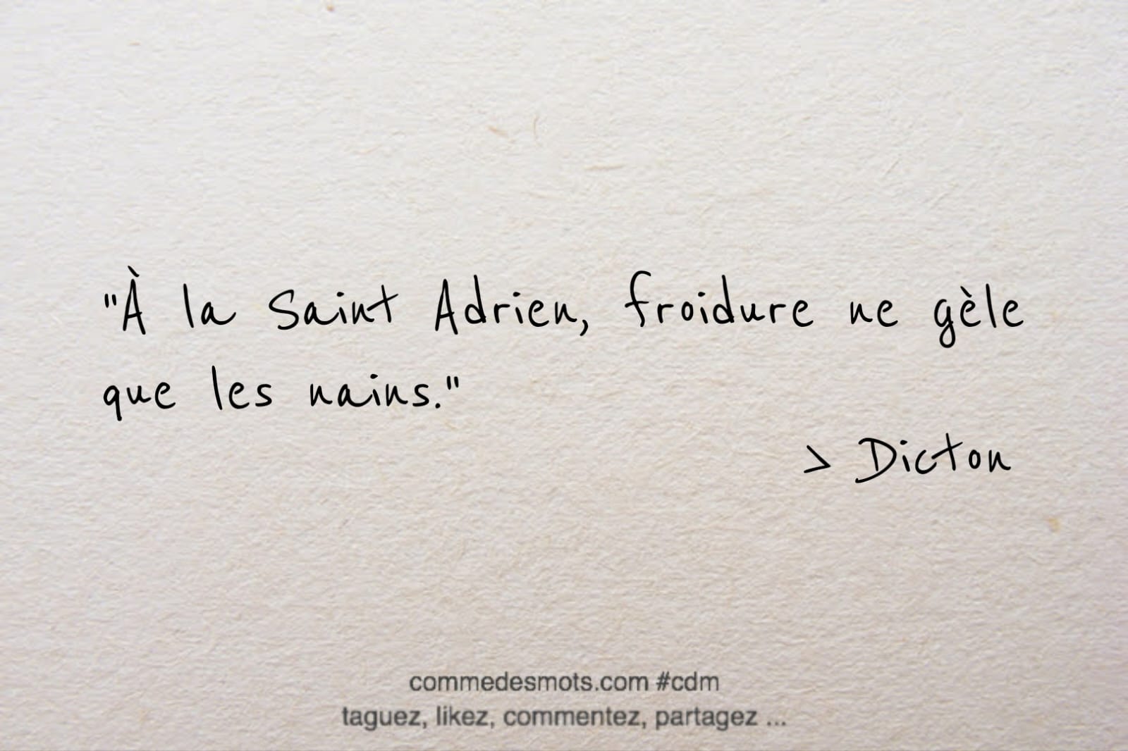 Dicton Saint-Adrien