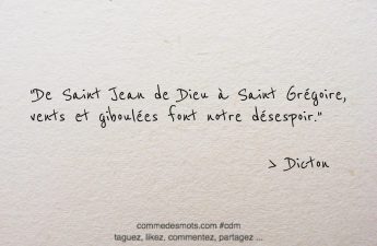 Dicton Saint Jean de Dieu