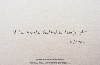 A la Sainte Nathalie, temps joli.