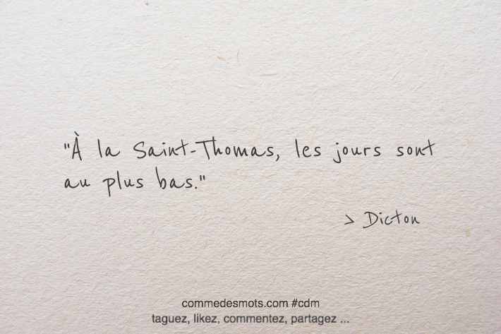 À la Saint-Thomas