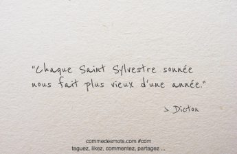 Chaque Saint Sylvestre sonnée nous fait plus vieux d'une année.