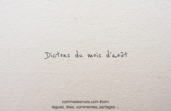 Dictons du mois d'août