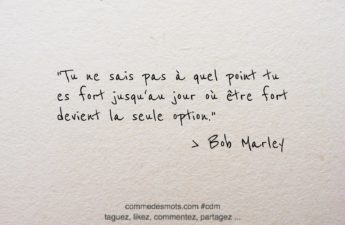 Citation du jour de Bob Marley : "Cette citation de Bob Marley : "Tu ne sais pas à quel point tu es fort jusqu'au jour où être fort devient la seule option"