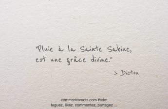 Pluie à la Sainte Sabine