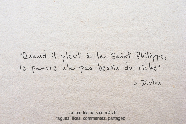 Quand il pleut à la Saint Philippe