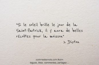 Dicton du 17 mars jour de la Saint-Patrick