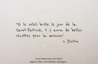 Dicton du 17 mars jour de la Saint-Patrick