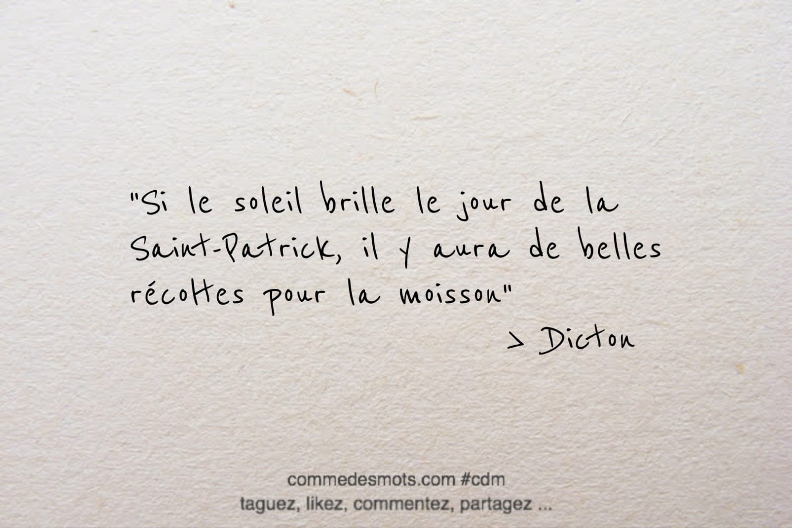 Dicton du 17 mars jour de la Saint-Patrick