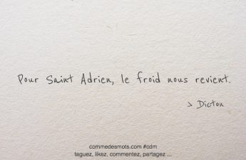 Pour Saint-Adrien, - Le froid nous revient.