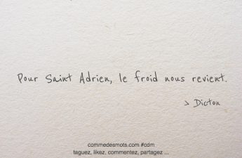 Pour Saint-Adrien, - Le froid nous revient.