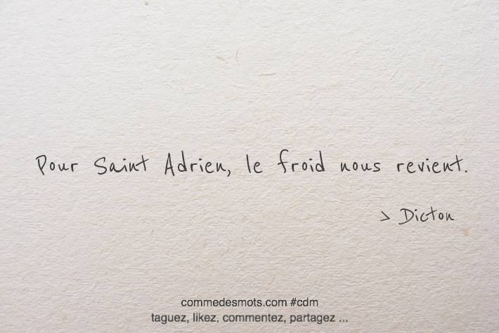 Pour Saint-Adrien, - Le froid nous revient.