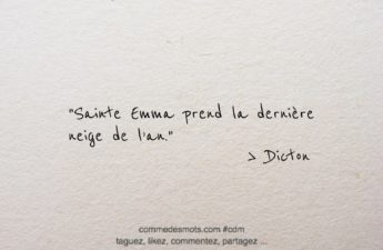 Dicton du 19 avril jour de la Sainte Emma : "Sainte Emma prend la dernière neige de l’an."