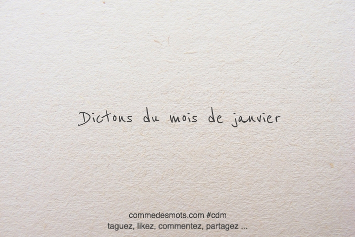 dictons du mois de janvier