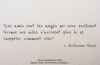 Les amis sont les anges qui nous soulèvent